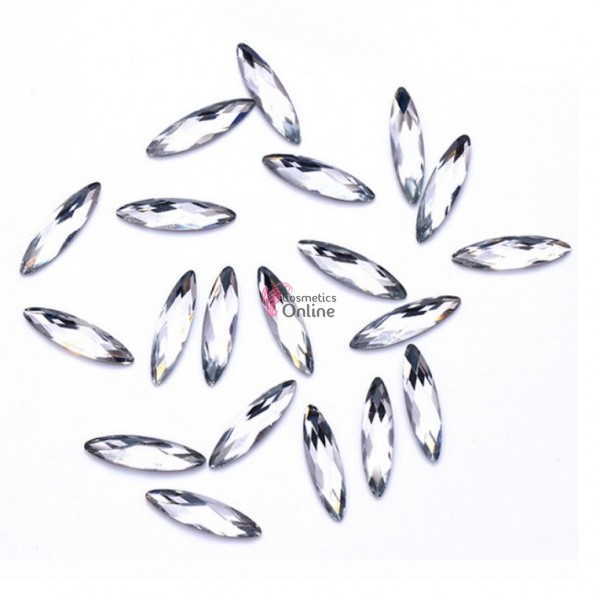 Cristale pentru unghii Marquise, 4 bucati Cod MQ001 Argintii